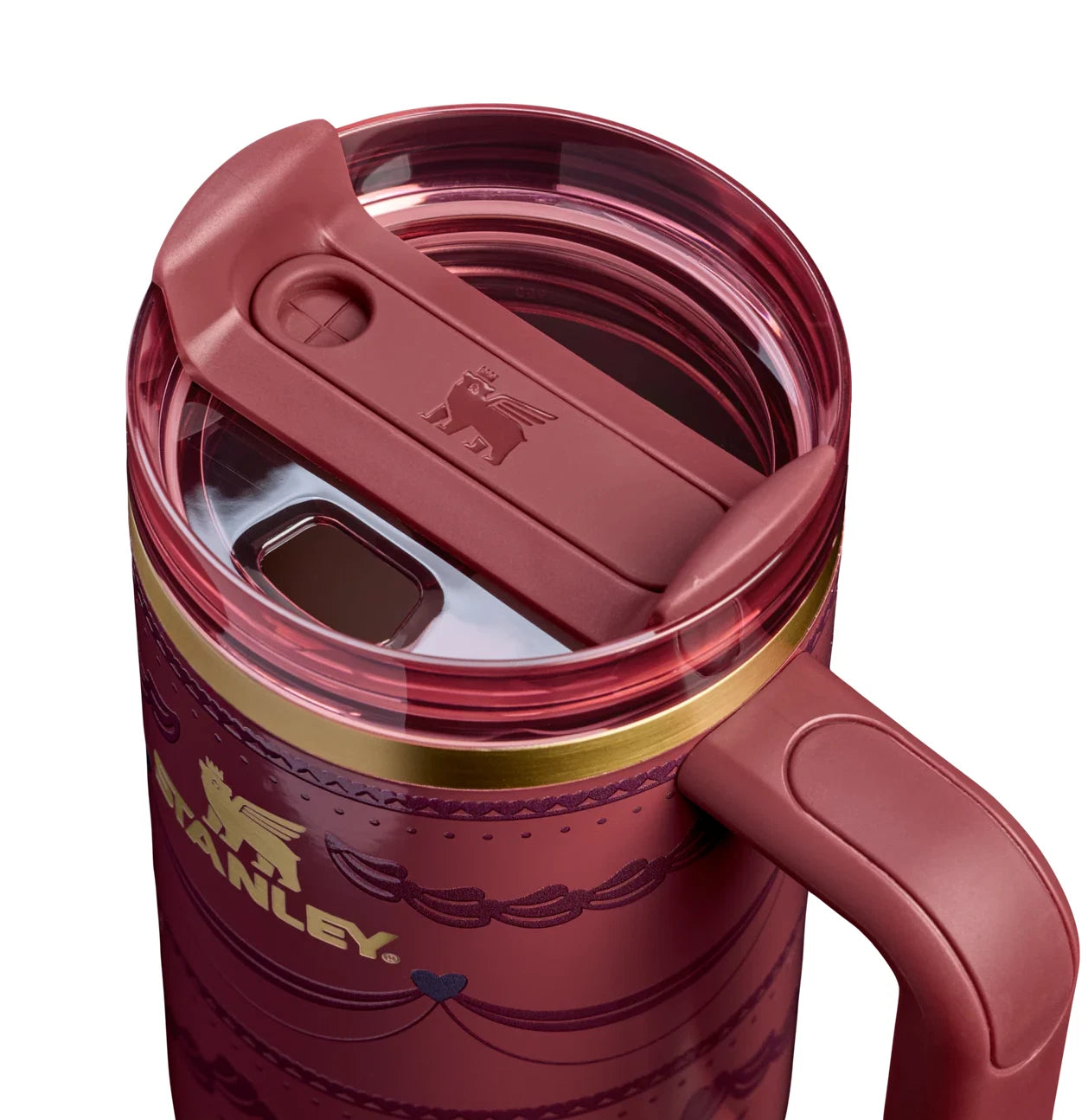 Stanley KAROL G Quencher 40oz Red Floral Tumbler Handle Drink-Through Lid Straw