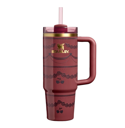 Stanley KAROL G Quencher 40oz Red Floral Tumbler Handle Drink-Through Lid Straw