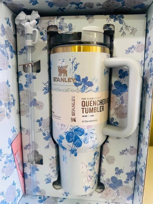Stanley X Love Shack Fancy Tumbler 40oz Holiday Rosa Beaux Blue